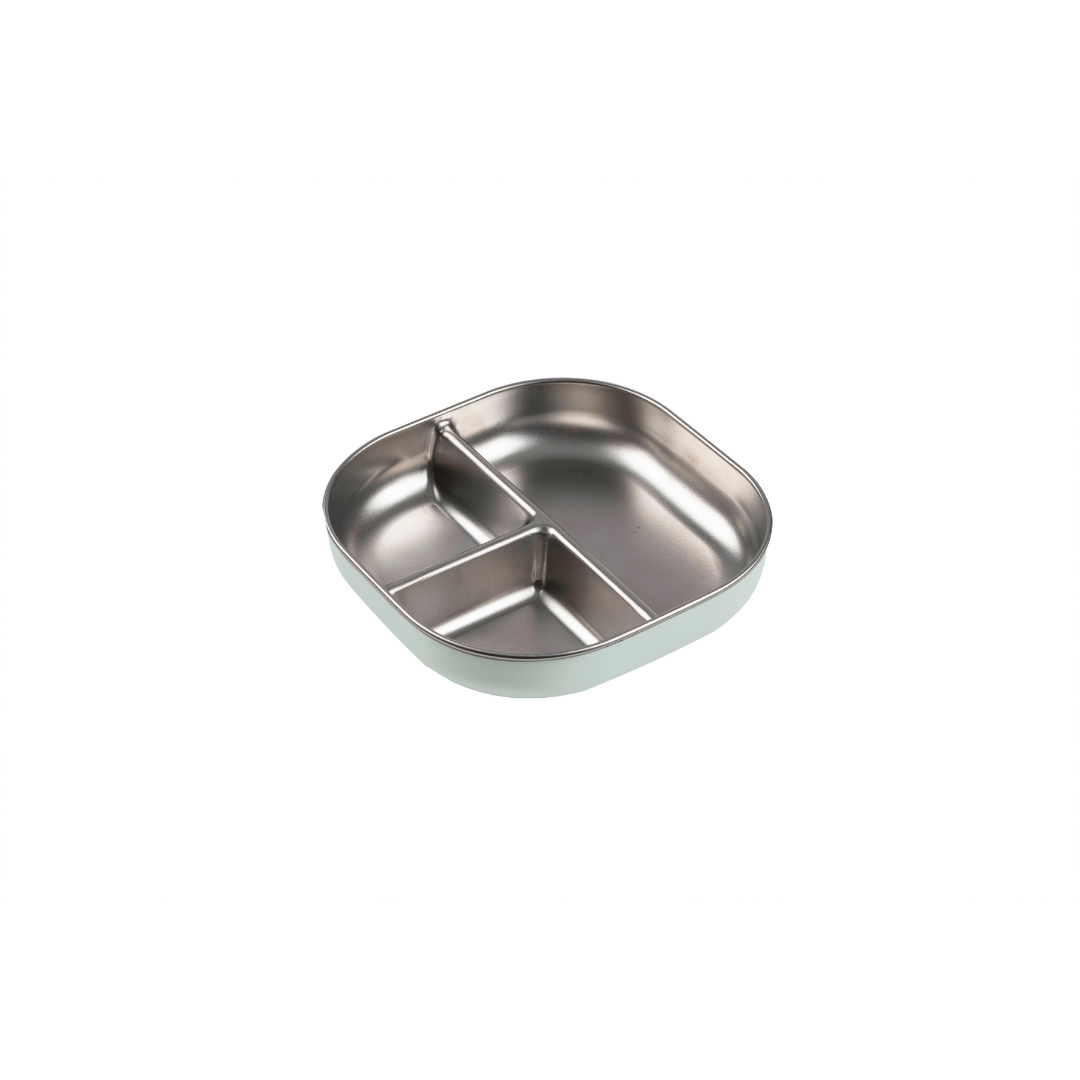 Microwave-Safe Stainless Steel Divided Plate
