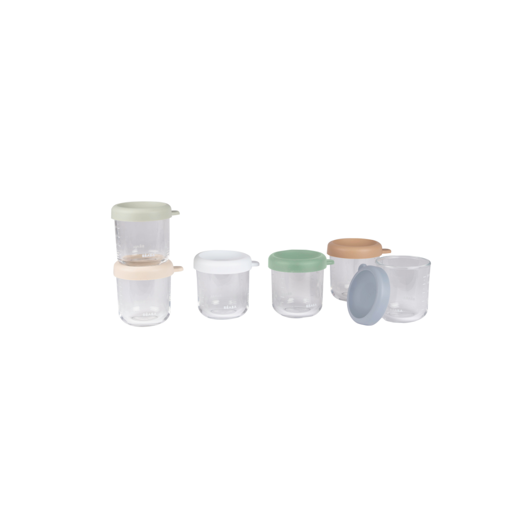 Set of 6 8oz Glass Baby Food Jars