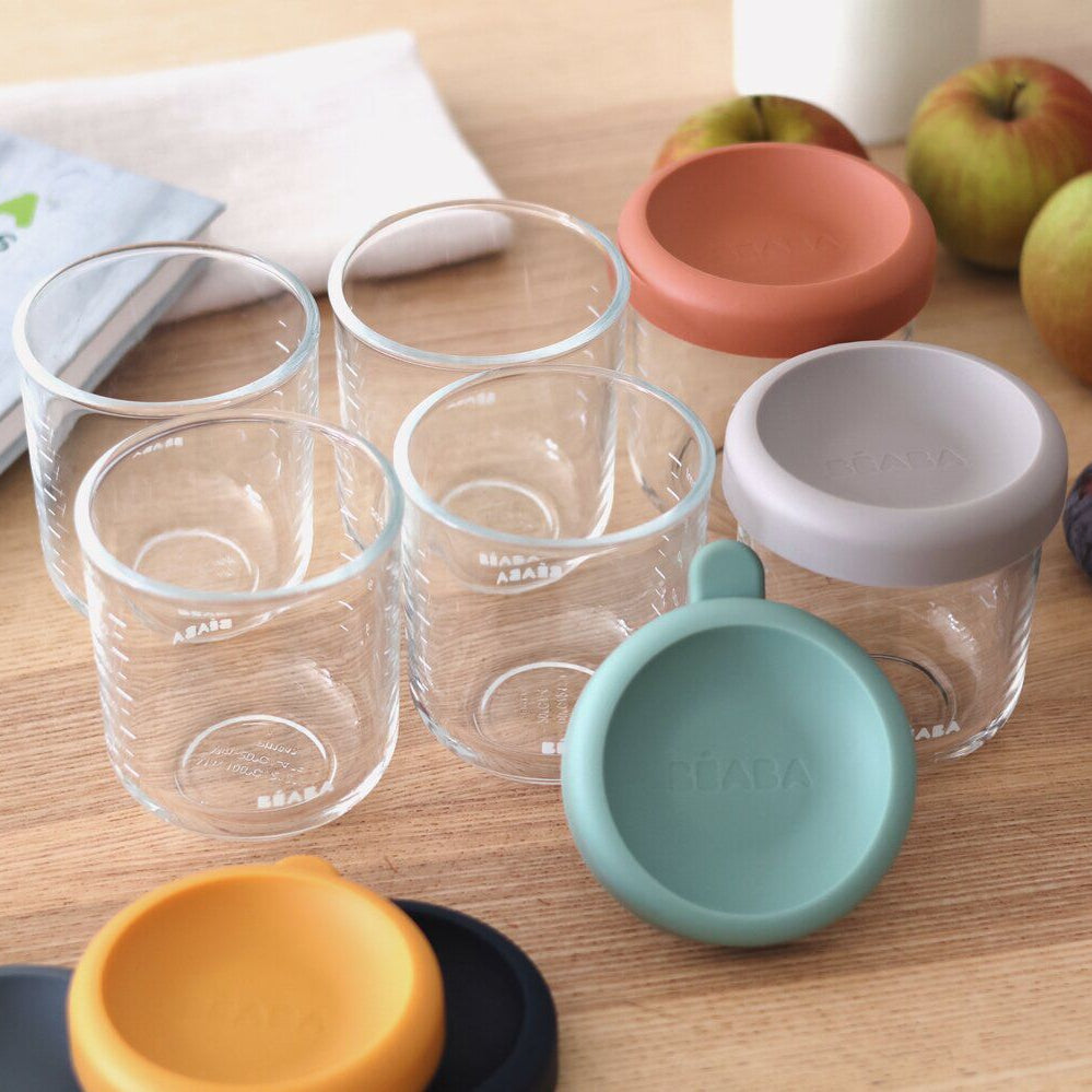 Juego de 6 tarros de cristal para porciones de 250 ml