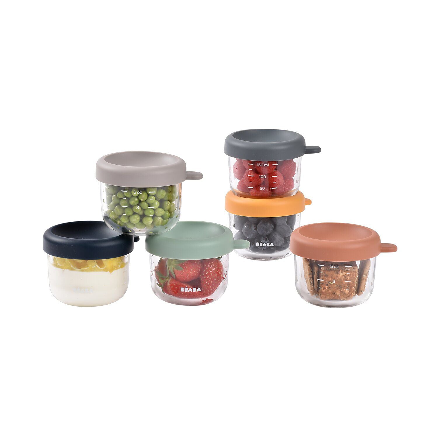 Set de 6 tarros de cristal de porción de 150 ml