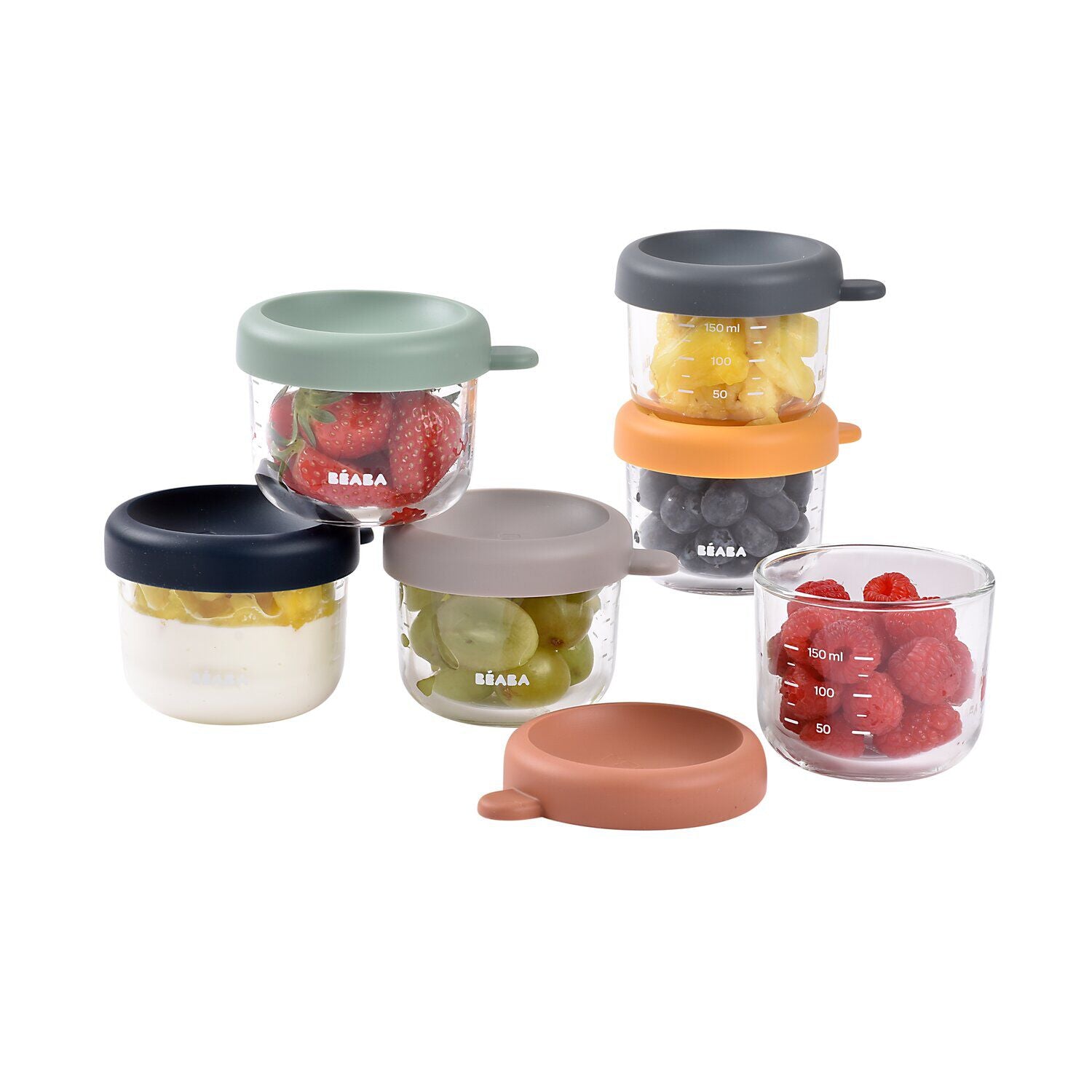 Set de 6 tarros de cristal de porción de 150 ml