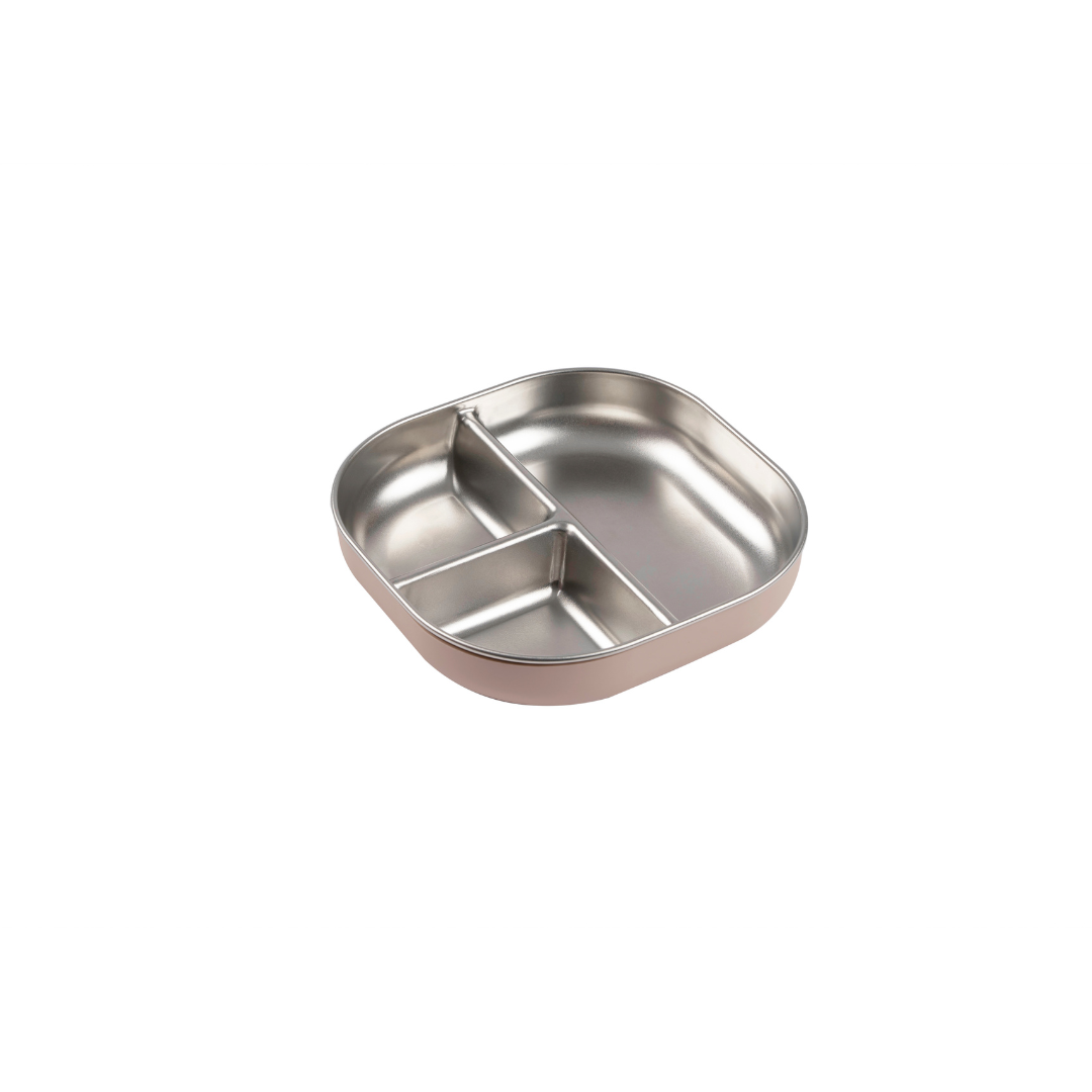 Microwave-Safe Stainless Steel Divided Plate