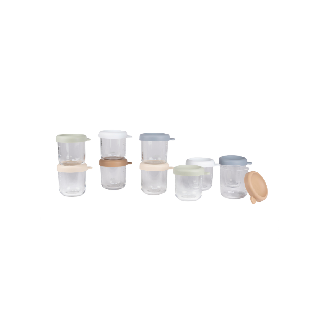 Set of 10 8oz Glass Baby Food Jars