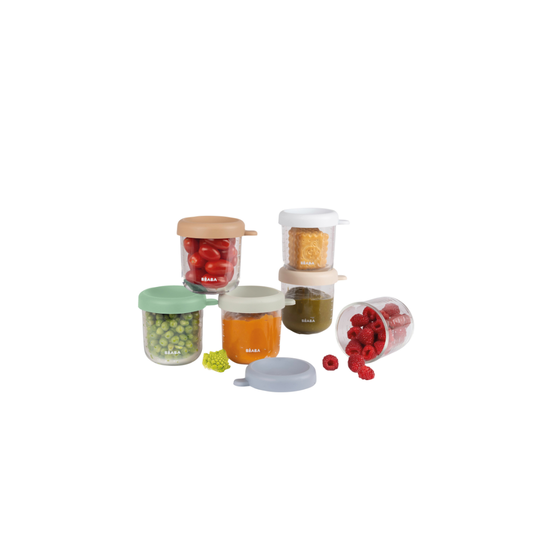 Set of 6 8oz Glass Baby Food Jars