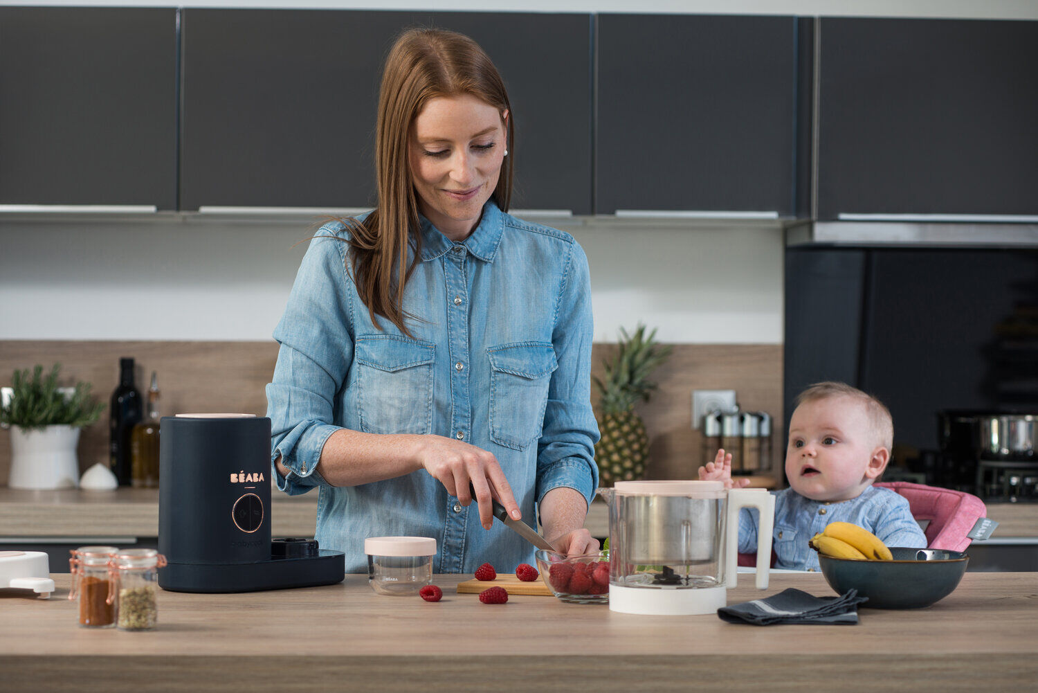 Babycook Neo® cesta de cocina rosa azul noche