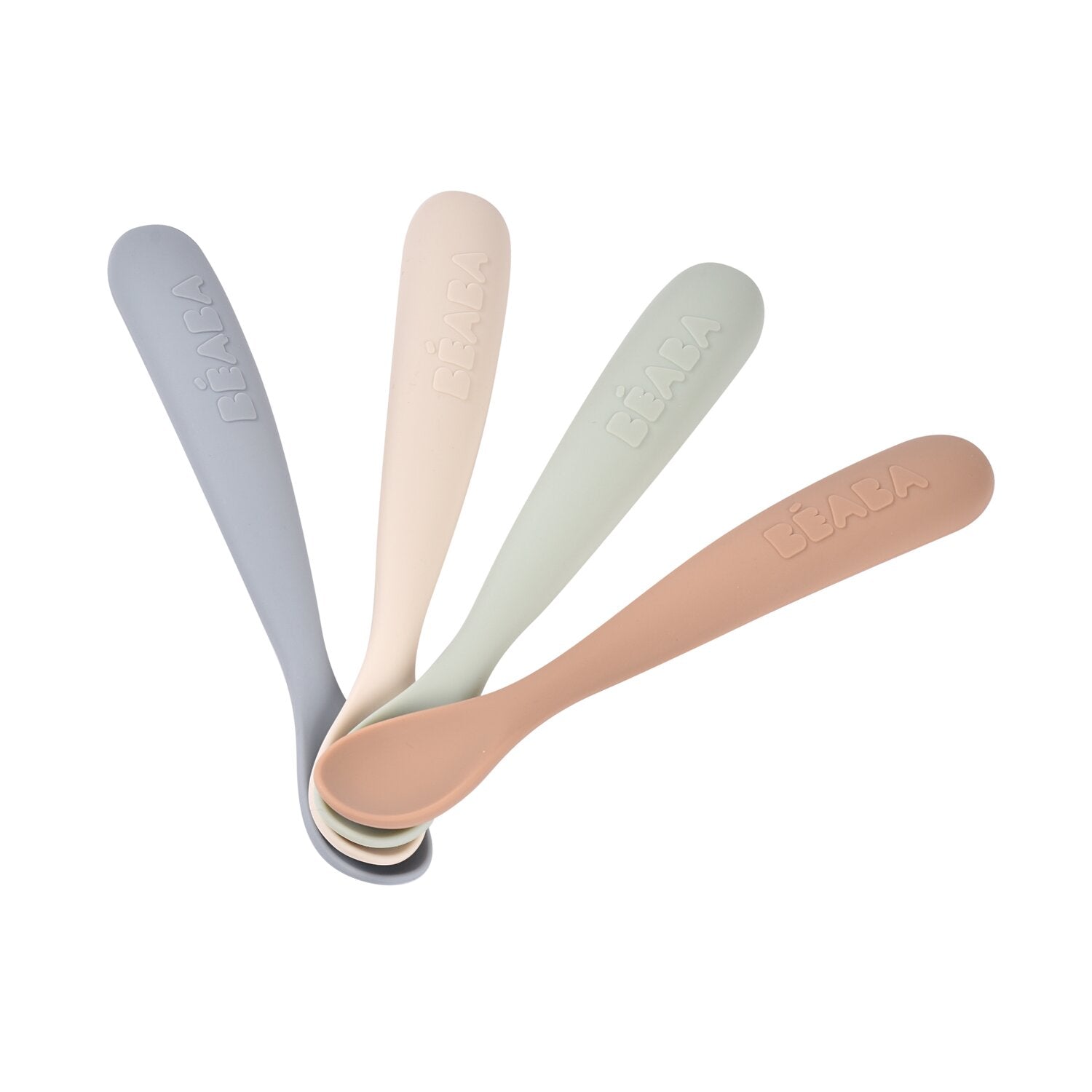 Set of 4 Easy-Grip 1st Stage Single Tone Silicone Spoons