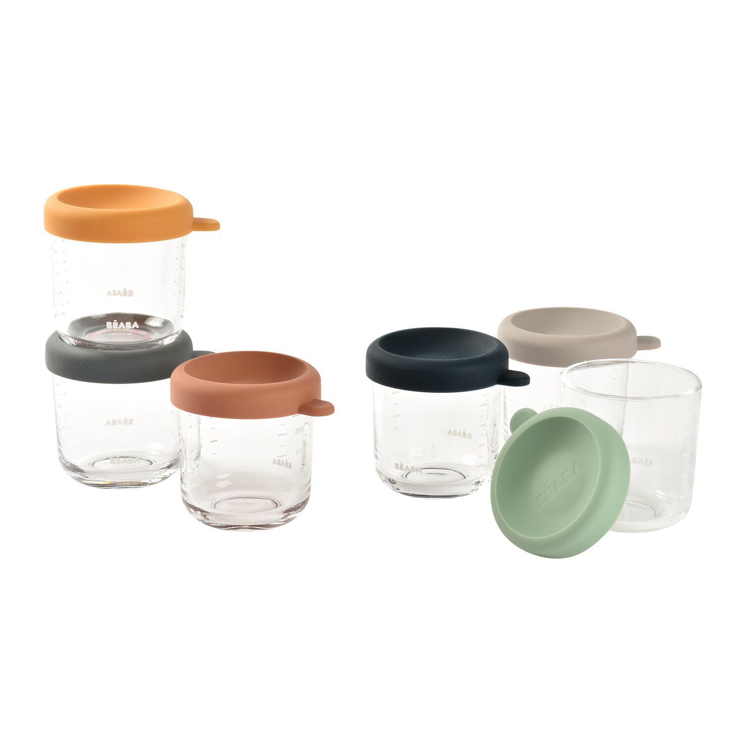 Juego de 6 tarros de cristal para porciones de 250 ml