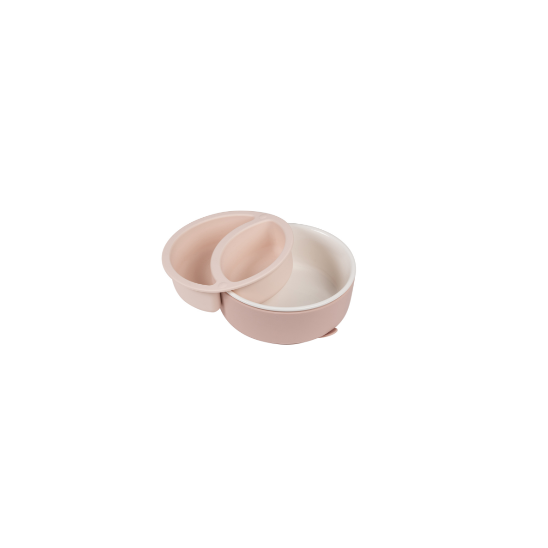 BEABA Porcelain Bowl Set with Silicone Suction Sleeve
